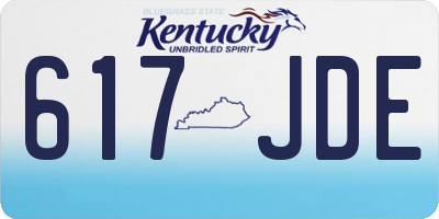KY license plate 617JDE