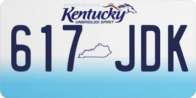 KY license plate 617JDK
