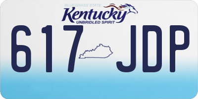 KY license plate 617JDP