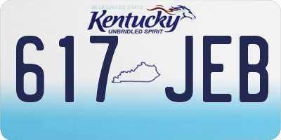 KY license plate 617JEB