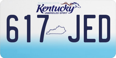 KY license plate 617JED