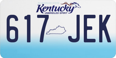 KY license plate 617JEK