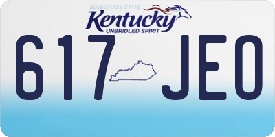 KY license plate 617JEO