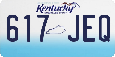 KY license plate 617JEQ