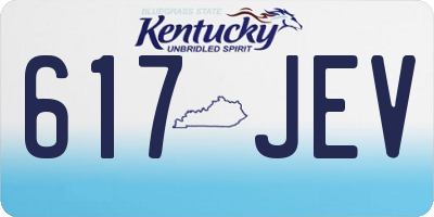 KY license plate 617JEV