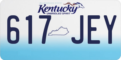 KY license plate 617JEY