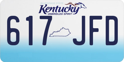 KY license plate 617JFD