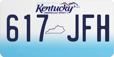 KY license plate 617JFH