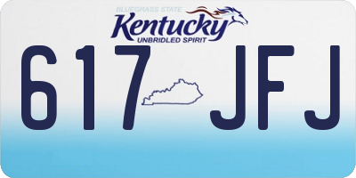 KY license plate 617JFJ