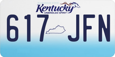 KY license plate 617JFN