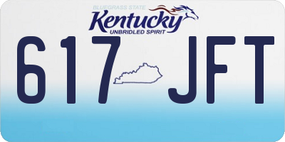 KY license plate 617JFT