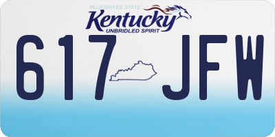KY license plate 617JFW