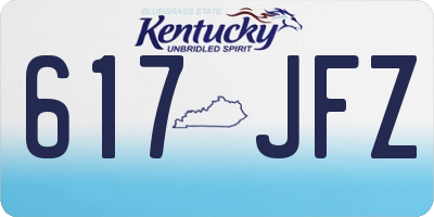 KY license plate 617JFZ