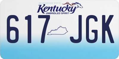 KY license plate 617JGK