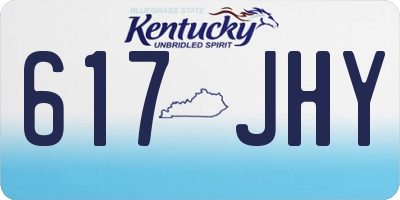 KY license plate 617JHY
