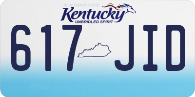 KY license plate 617JID