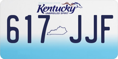 KY license plate 617JJF