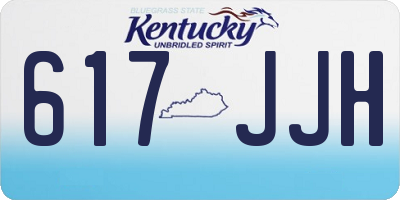 KY license plate 617JJH