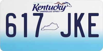 KY license plate 617JKE