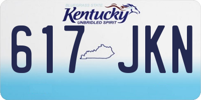 KY license plate 617JKN