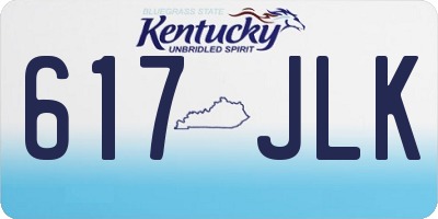 KY license plate 617JLK