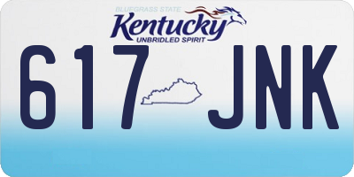 KY license plate 617JNK