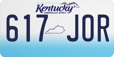 KY license plate 617JOR