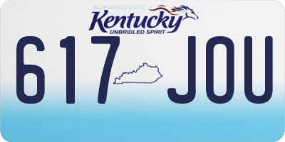 KY license plate 617JOU