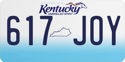 KY license plate 617JOY