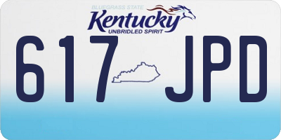 KY license plate 617JPD
