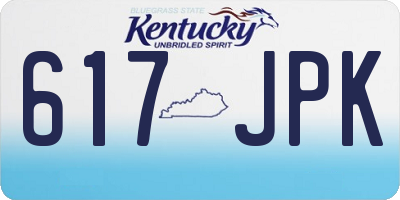 KY license plate 617JPK