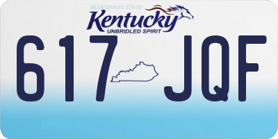 KY license plate 617JQF
