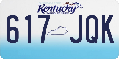 KY license plate 617JQK