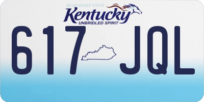 KY license plate 617JQL