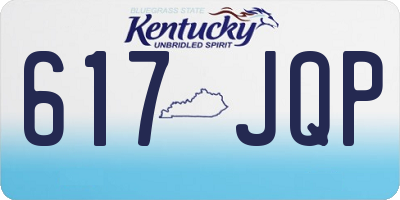 KY license plate 617JQP