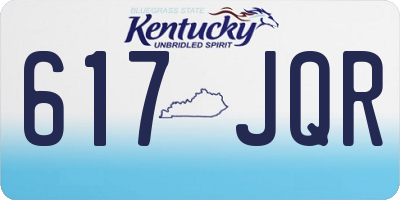 KY license plate 617JQR