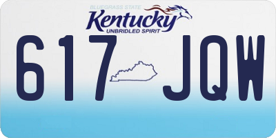 KY license plate 617JQW