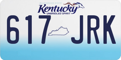 KY license plate 617JRK