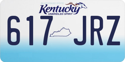 KY license plate 617JRZ