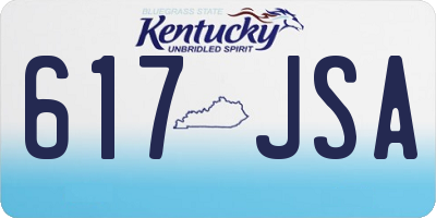 KY license plate 617JSA