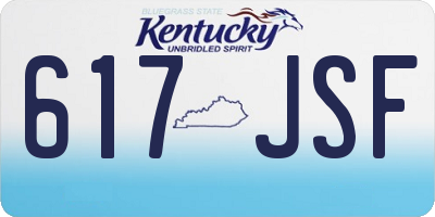 KY license plate 617JSF