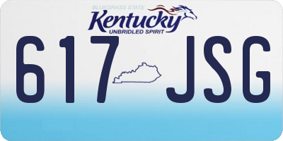 KY license plate 617JSG