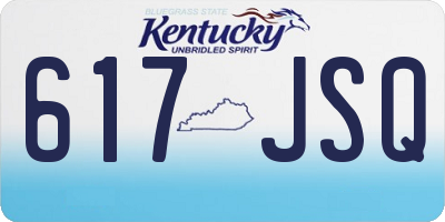 KY license plate 617JSQ