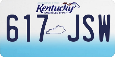 KY license plate 617JSW