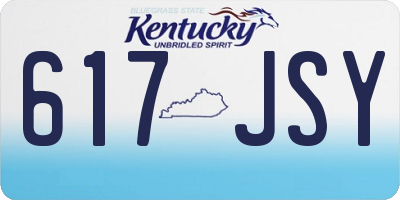 KY license plate 617JSY