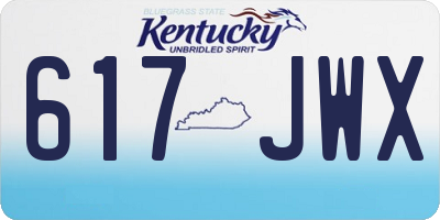 KY license plate 617JWX