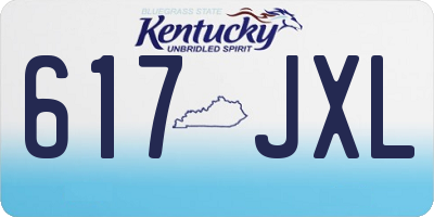 KY license plate 617JXL