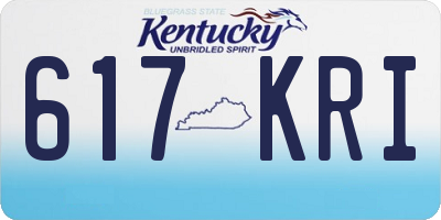 KY license plate 617KRI