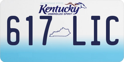 KY license plate 617LIC