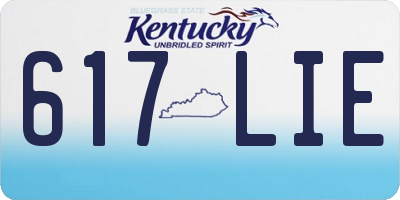 KY license plate 617LIE